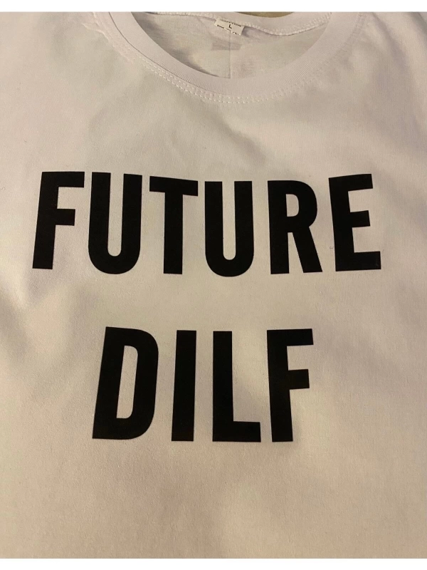 Unisex Oversize Erkek Future Dilf Yazılı Tshirt