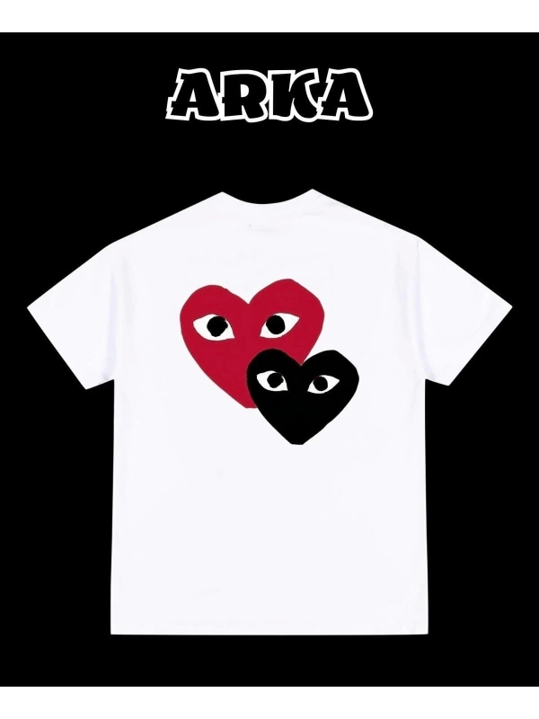 Unisex Oversize Kadın Erkek Sırt Baskılı Tshirt, Sevgililer Günü Hediyesi Couple Tshirt