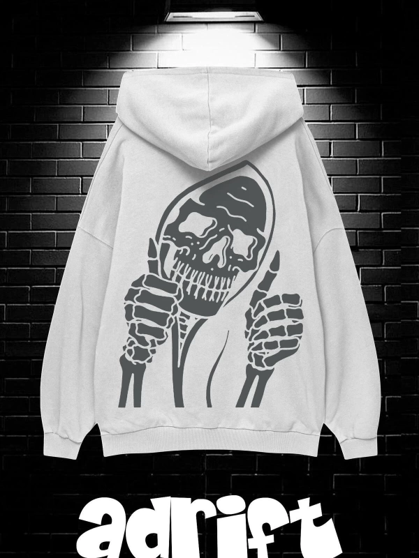 Unisex Oversize Kapüşonlu Kanguru Cepli Stay Positive Test Negative Baskılı Sweatshirt Hoodie