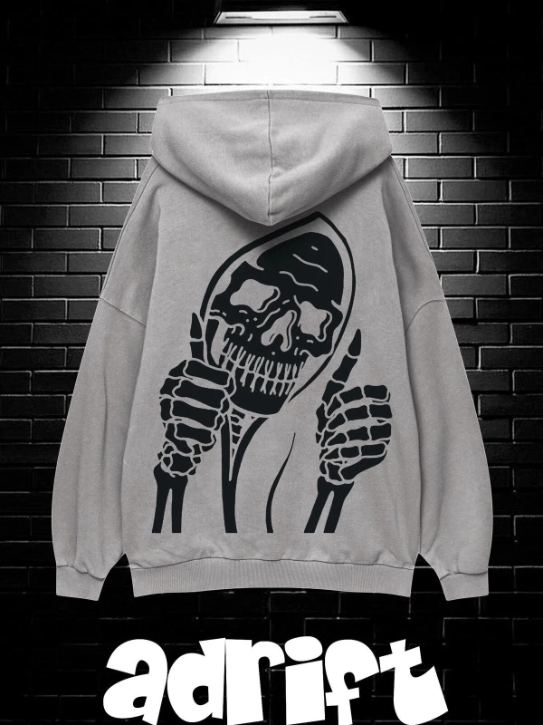 Unisex Oversize Kapüşonlu Kanguru Cepli Stay Positive Test Negative Baskılı Sweatshirt Hoodie