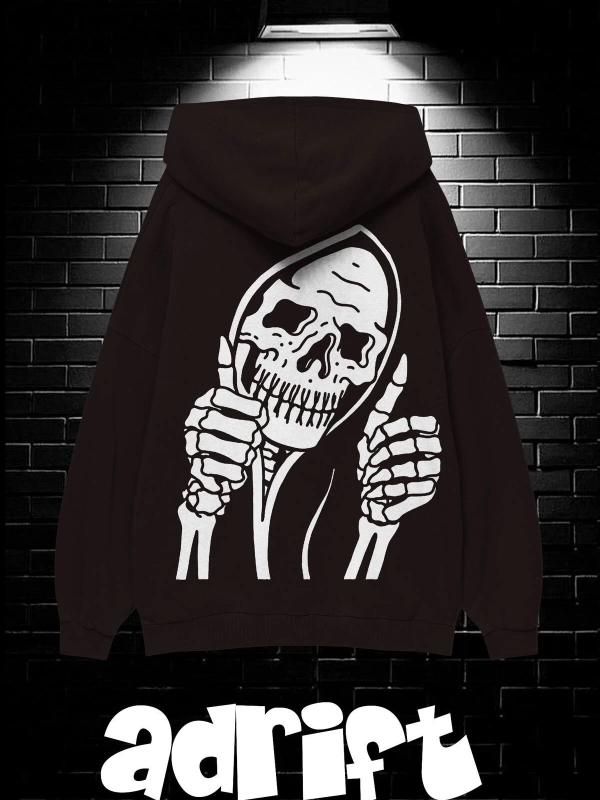 Unisex Oversize Kapüşonlu Kanguru Cepli Stay Positive Test Negative Baskılı Sweatshirt Hoodie