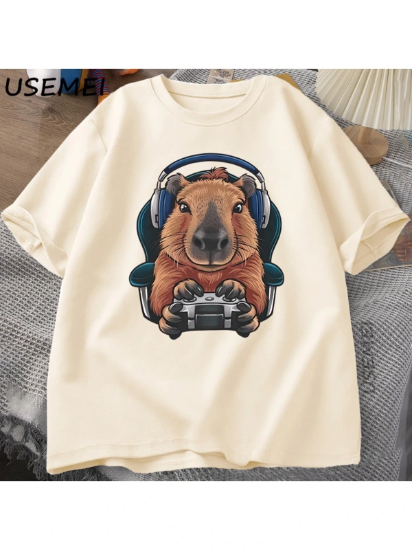 Unisex Oyuncu Kapibara Gömlek, Kapibara Tank Top, Grafik Sevimli Kemirgen Tişörtü, Denetleyic 2982