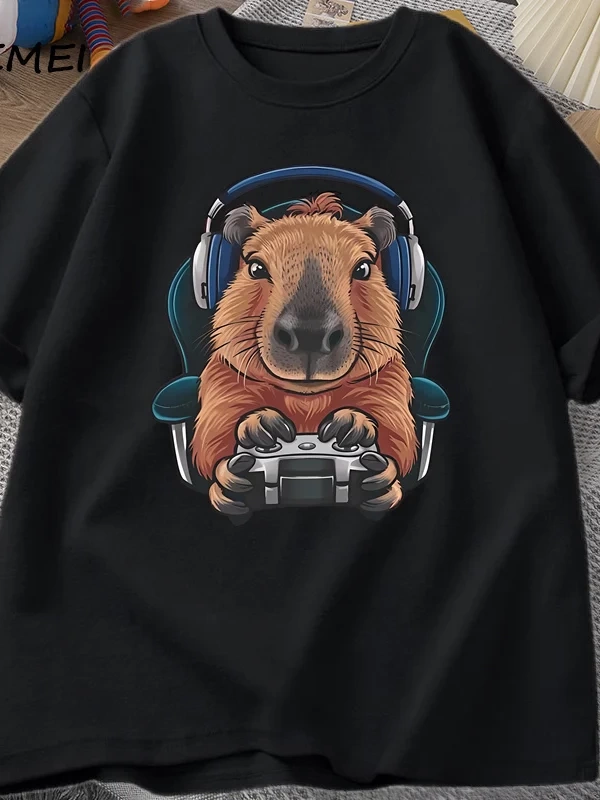 Unisex Oyuncu Kapibara Gömlek, Kapibara Tank Top, Grafik Sevimli Kemirgen Tişörtü, Denetleyic 2982