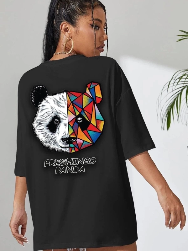 Unisex Panda Baskılı T-shirt