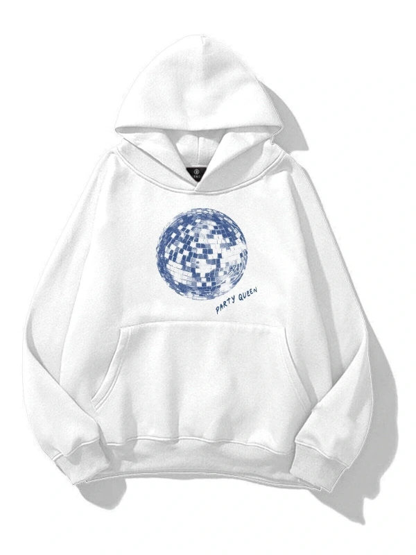 Unisex Party Queen Sweatshirt Beyaz