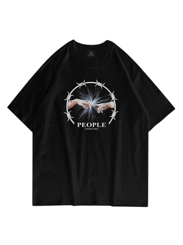 Unisex People Connection Siyah Tshirt