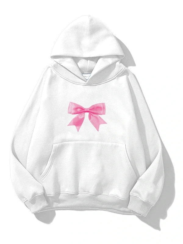 Unisex Pink Ribbon Sweatshirt Beyaz