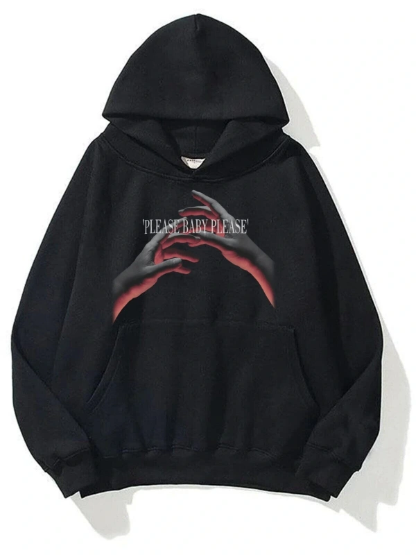 Unisex Please Baby Sweatshirt Hoodie Siyah