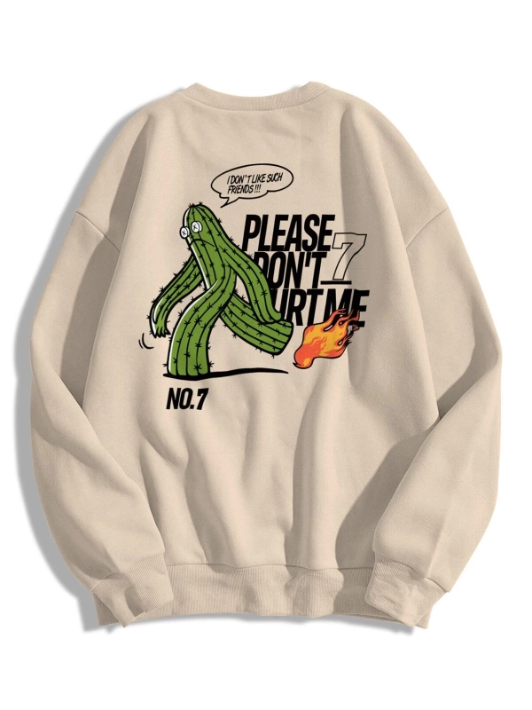Unisex Please Dont Hurt Me Bisiklet Yaka Sweatshirt Hoodie