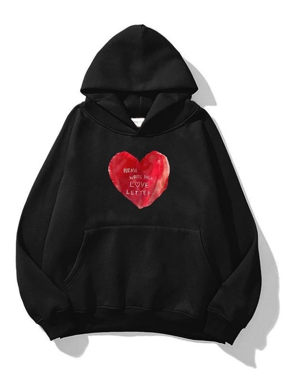 Unisex Please Write Me a Love Letter Sweatshirt Siyah