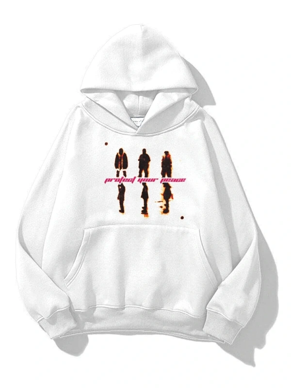 Unisex Protect Your Peace Sweatshirt Beyaz