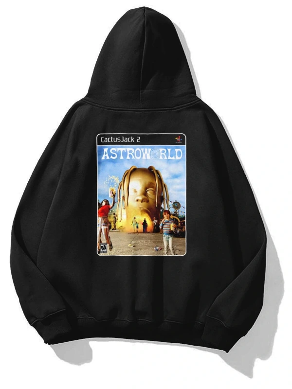 Unisex Ps2 Astroworld Sweatshirt Siyah