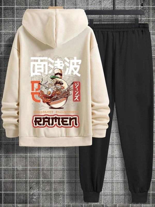 Unisex Ramen Baskılı Eşofman Takımı KP-GRI-RAMEN-ESH-GRI
