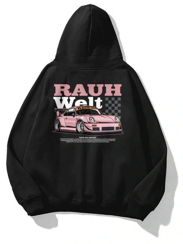 Unisex Rauh Welt Sweatshirt Siyah