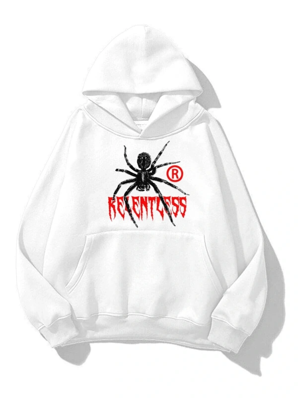 Unisex Relentless Sweatshirt Hoodie Beyaz