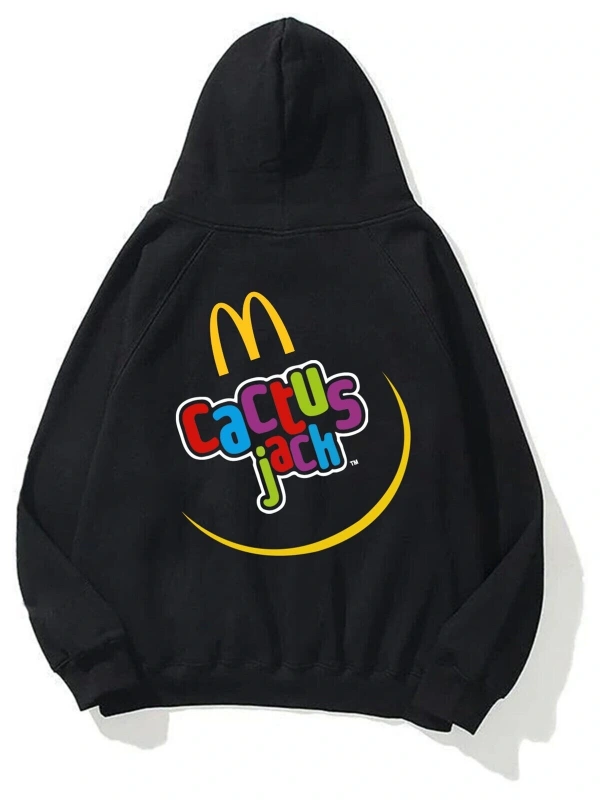 Unisex Renkli Cactusjack Siyah Sweatshirt