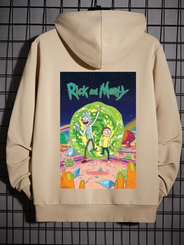 Unisex Rick And Morty Baskılı Sweatshirt TY-siyah-rickmorty