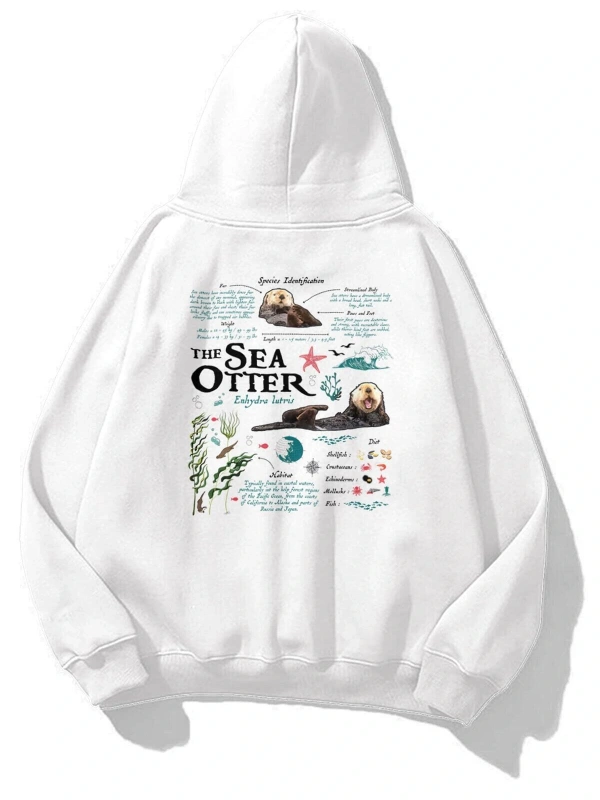 Unisex Sea Otter Sweatshirt Beyaz