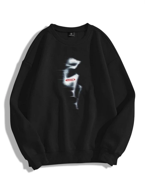 Unisex Shake By Bisiklet Yaka Sweatshirt Hoodie Siyah