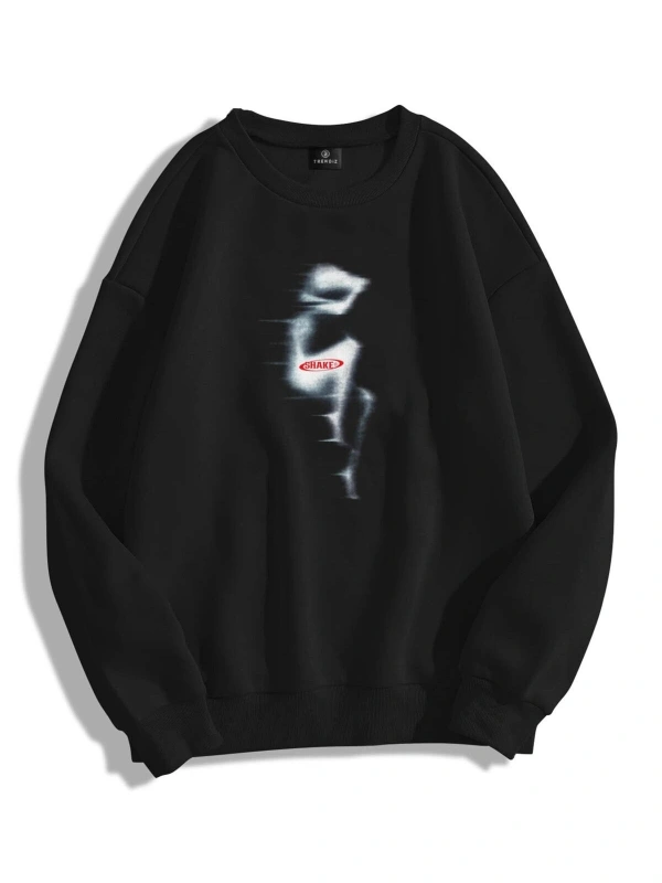 Unisex Shake By Bisiklet Yaka Sweatshirt Hoodie Siyah