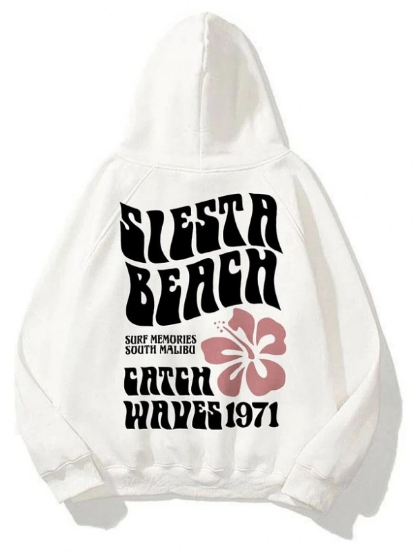 Unisex Siesta Beach Beyaz Sweatshirt Beyaz