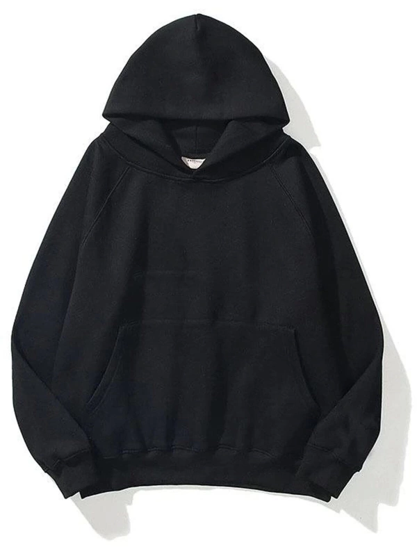 Unisex Siyah Basic Sweatshirt