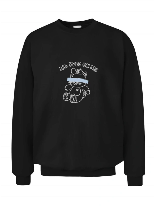 Unisex Siyah Bts All Eyes On Me Sweatshirt