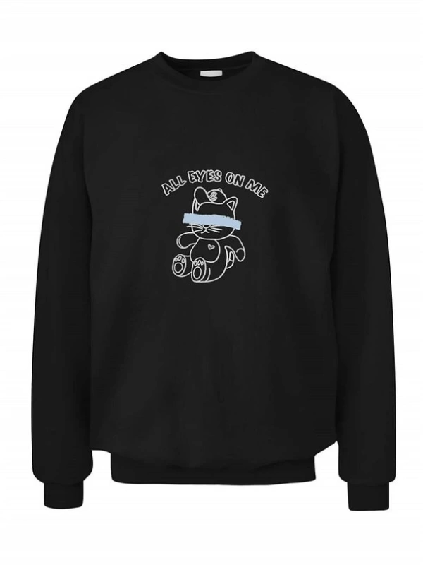 Unisex Siyah Bts All Eyes On Me Sweatshirt Siyah