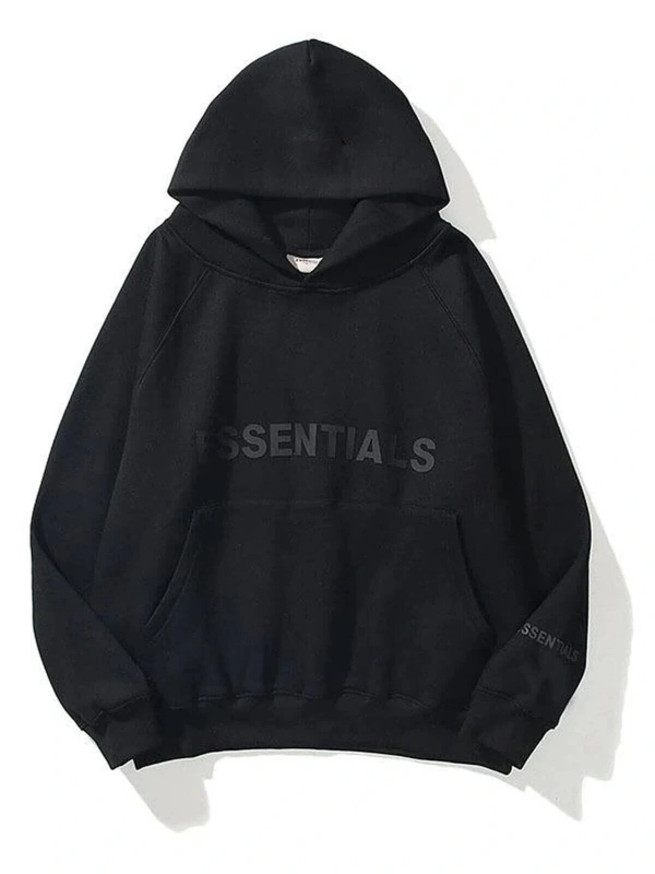 Unisex Siyah Essentials Sweatshirt