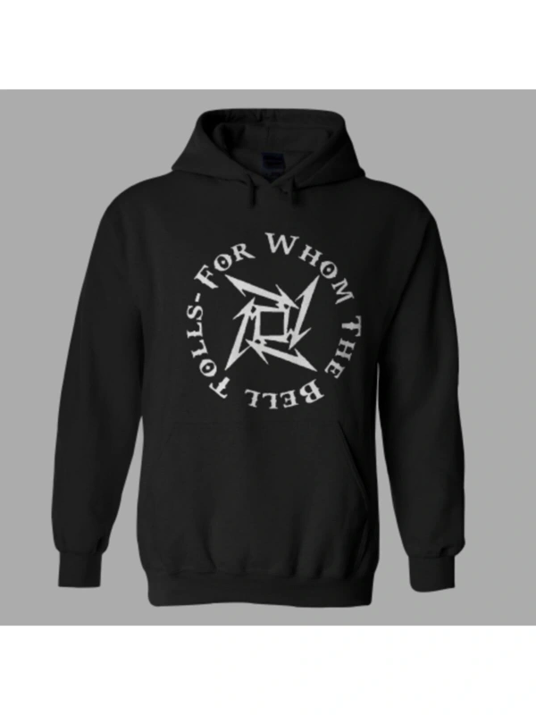 Unisex Siyah Metallica For Whom The Bell Tolls Hoodie