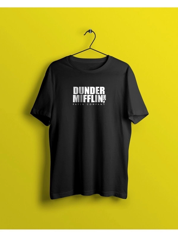 Unisex Siyah The Office Baskılı T-shirt
