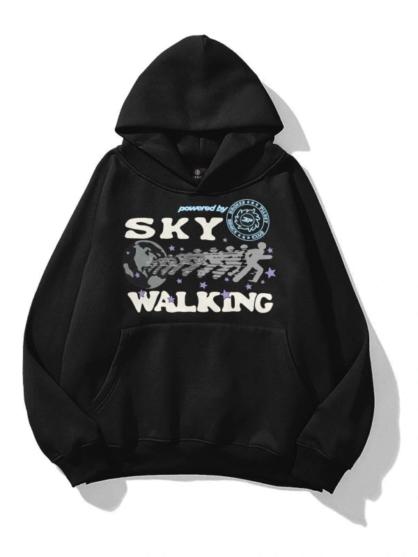 Unisex Sky Walking Sweatshirt Siyah