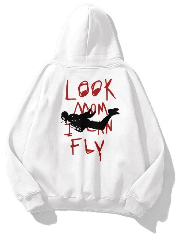 Unisex Smiley Look Mom Sweatshirt Beyaz