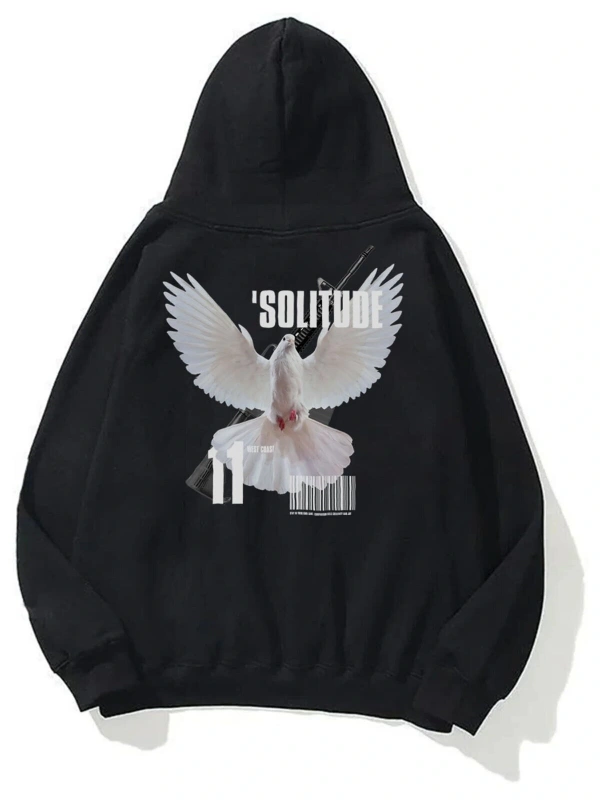 Unisex Solitude Sweatshirt Hoodie Siyah
