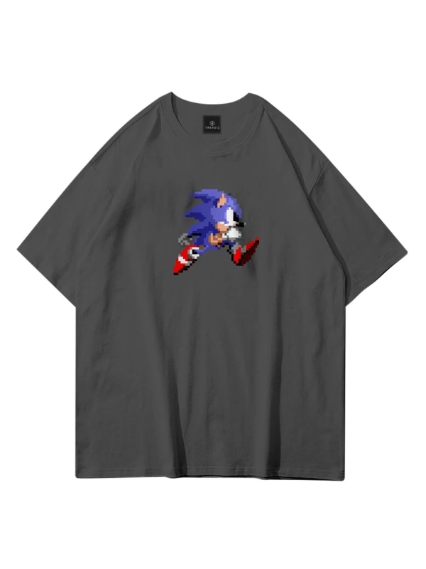 Unisex Sonic The Hedgehog Antrasit Tshirt