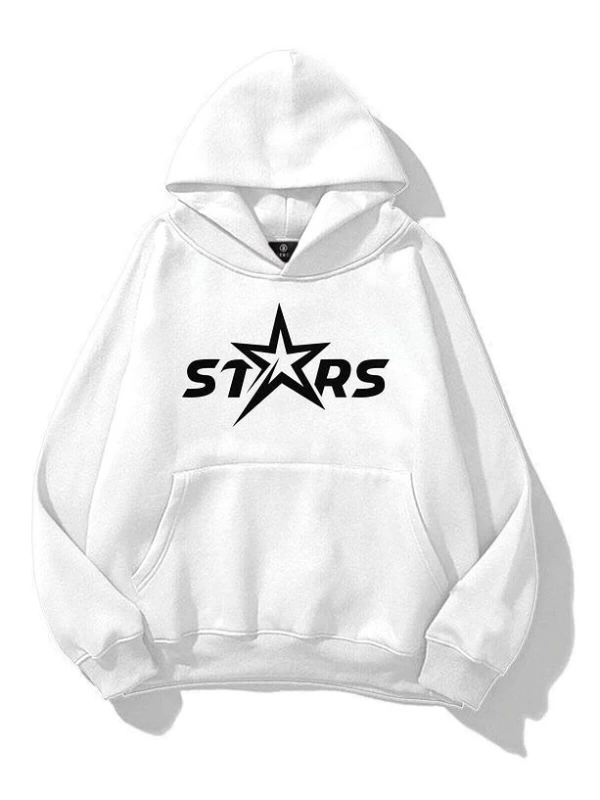 Unisex Stars Sweatshirt Beyaz
