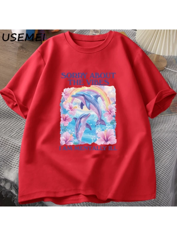 Unisex T Shirt T-shirt Komik Zihinsel Tshirt Pamuk Kısa Kol