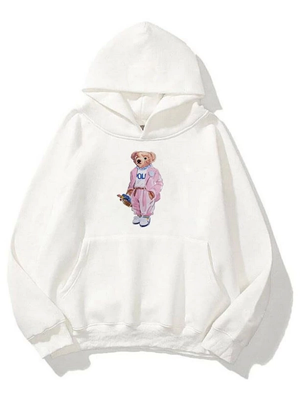 Unisex Teddy Beyaz Sweatshirt Beyaz