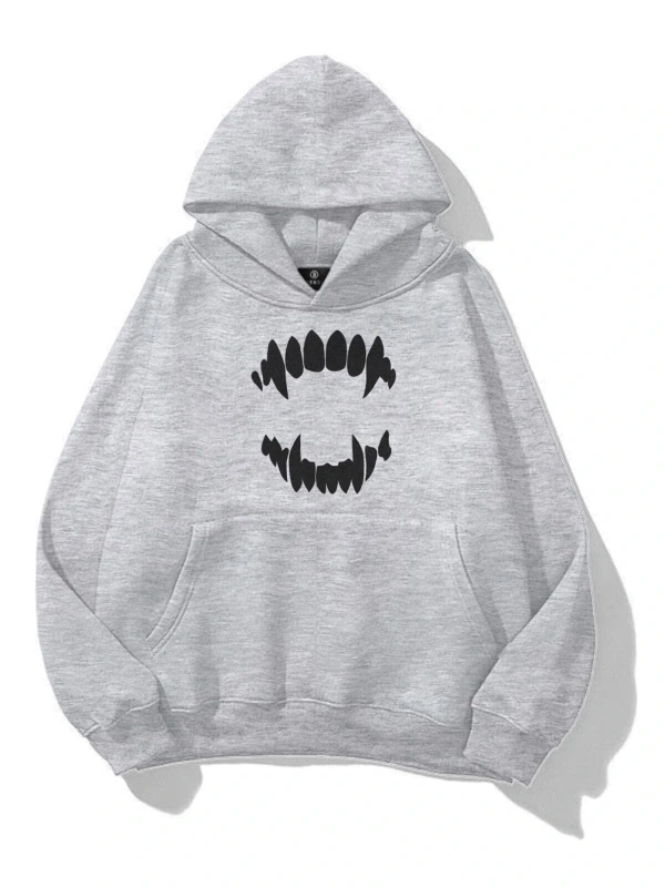 Unisex Teeth Sweatshirt Gri
