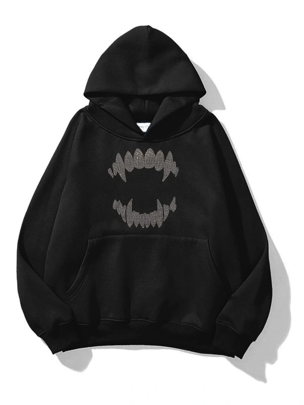 Unisex Teeth Sweatshirt Siyah