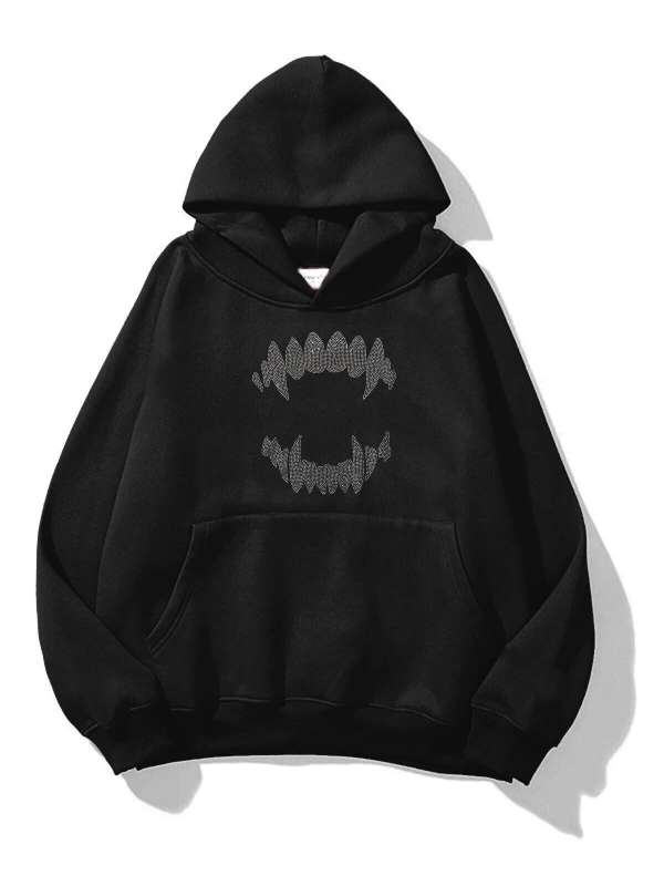 Unisex Teeth Taş Baskılı Sweatshirt