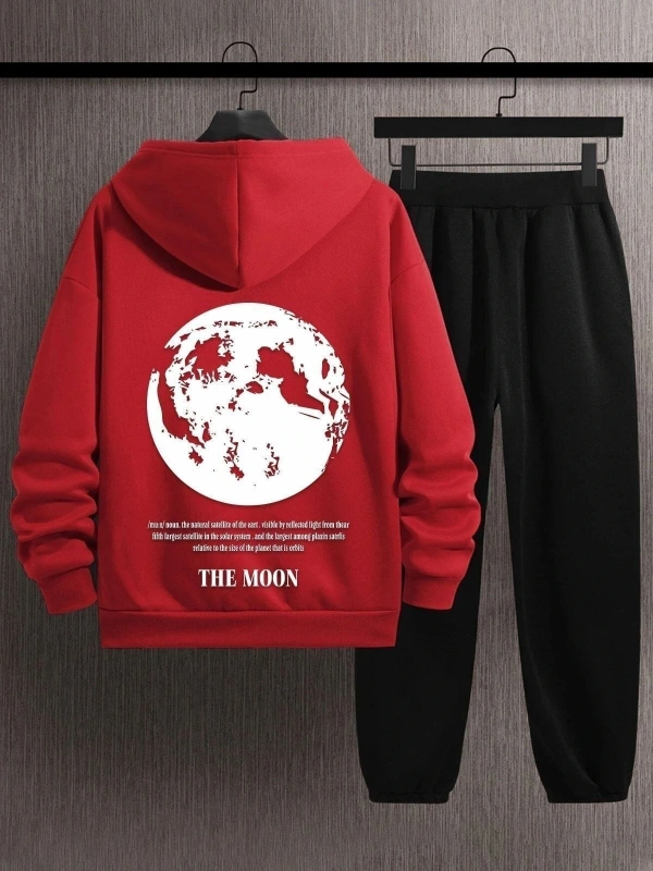 Unisex The Moon Baskılı Eşofman Takımı Kp-siyah-themoon-esh-siyah