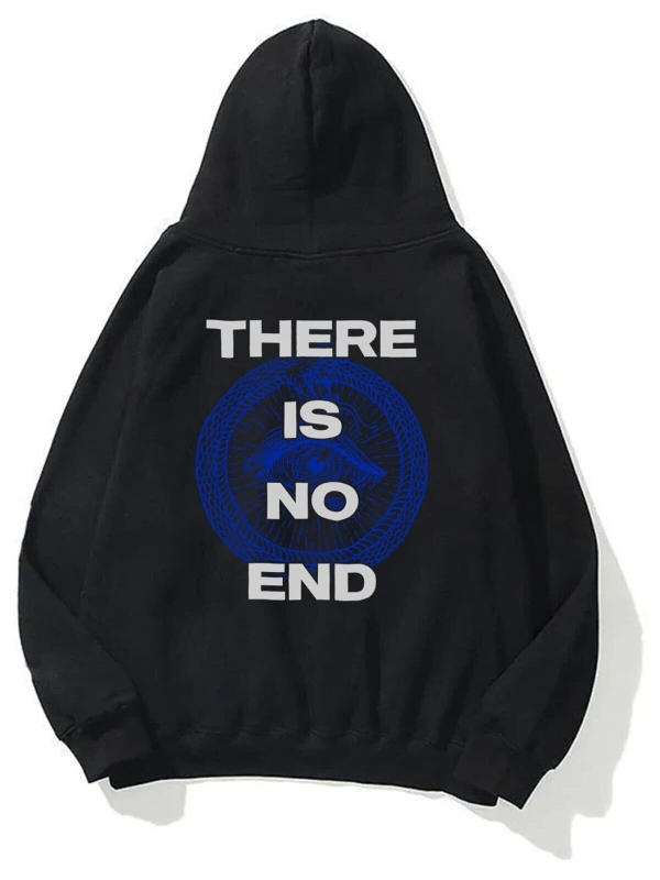 Unisex There Is No End Sweatshirt Hoodie Siyah