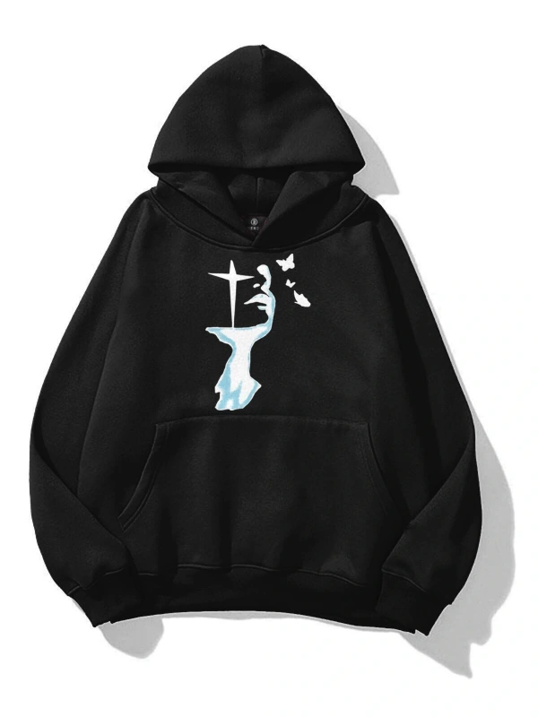 Unisex Tiny Butterfly Sweatshirt Siyah