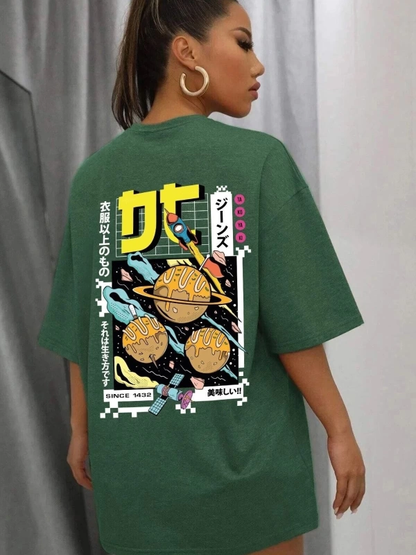 Unisex Tokoyaki Baskılı T-shirt