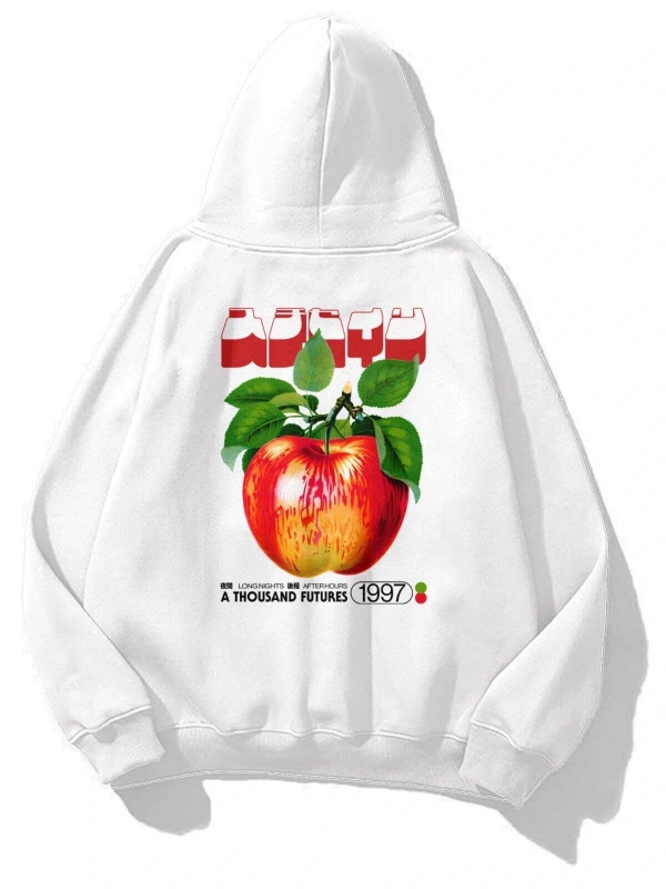 Unisex Tokyo Apple Sweatshirt Beyaz