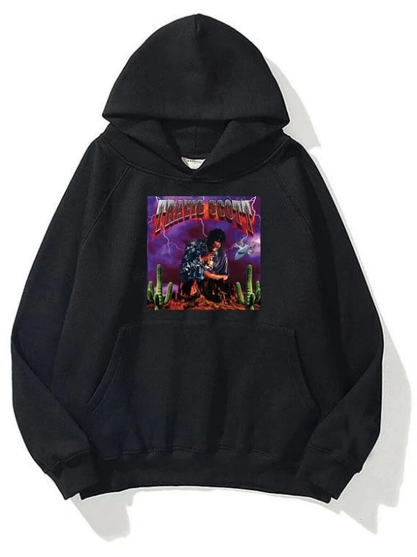 Unisex Travis Scott Cactus Siyah Sweatshirt Siyah