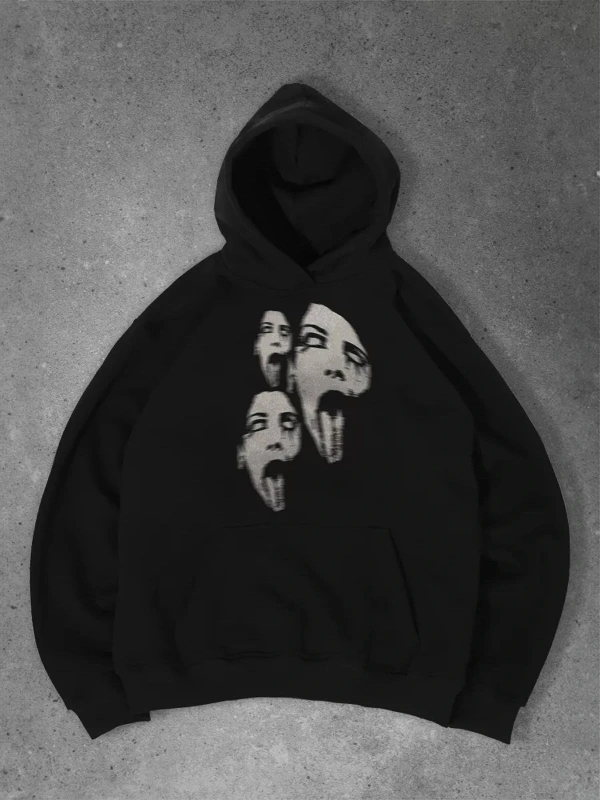 Unisex Triple Scream Sweatshirt Siyah