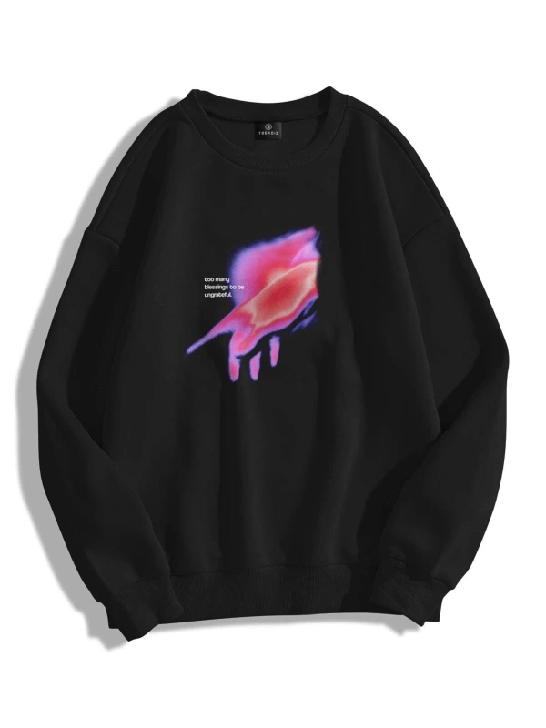 Unisex Ungrateful Bisiklet Yaka Sweatshirt