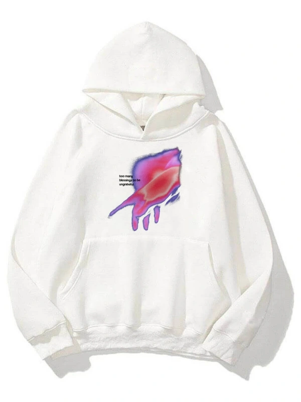 Unisex Ungrateful Sweatshirt Hoodie Beyaz